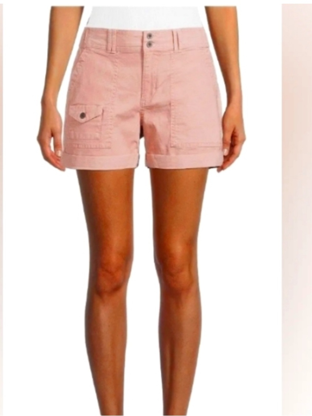 Time and Tru in Color Blush Utility Shorts Size 6 Elastic Waist Panel